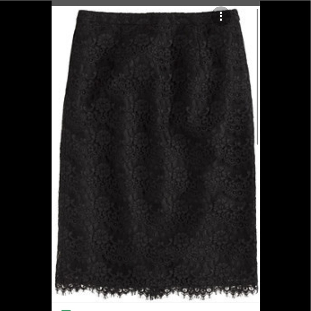 NWOT j. Crew collection black lace pencil skirt